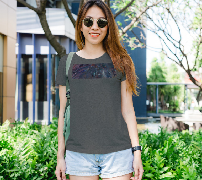 Blue Glam Cotton T-shirt Purple.Sedona-3